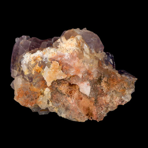 3.8" Purple Fluorite Crystal Cube Cluster Mineral Specimen Taourirt Morocco - Fossil Age Minerals