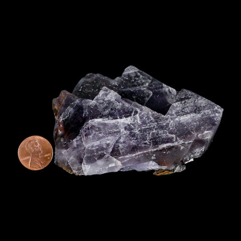 3.7" Purple Fluorite Crystal Cube Cluster Mineral Specimen Taourirt Morocco - Fossil Age Minerals