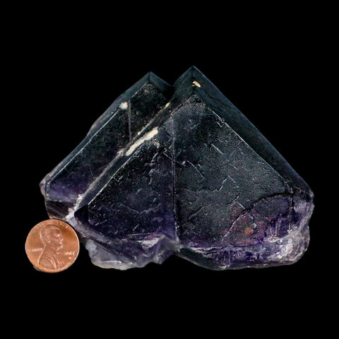 4" Purple Fluorite Crystal Cube Cluster Mineral Specimen Taourirt Morocco - Fossil Age Minerals