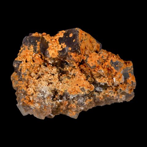 2" Purple Fluorite Crystal Cube Cluster Mineral Specimen Taourirt Morocco - Fossil Age Minerals