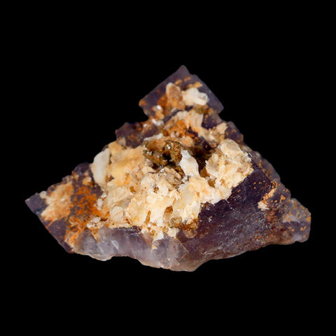 2.1" Purple Fluorite Crystal Cube Cluster Mineral Specimen Taourirt Morocco - Fossil Age Minerals