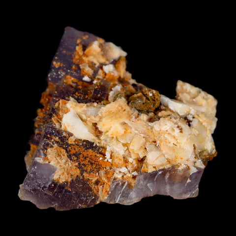 2.1" Purple Fluorite Crystal Cube Cluster Mineral Specimen Taourirt Morocco - Fossil Age Minerals