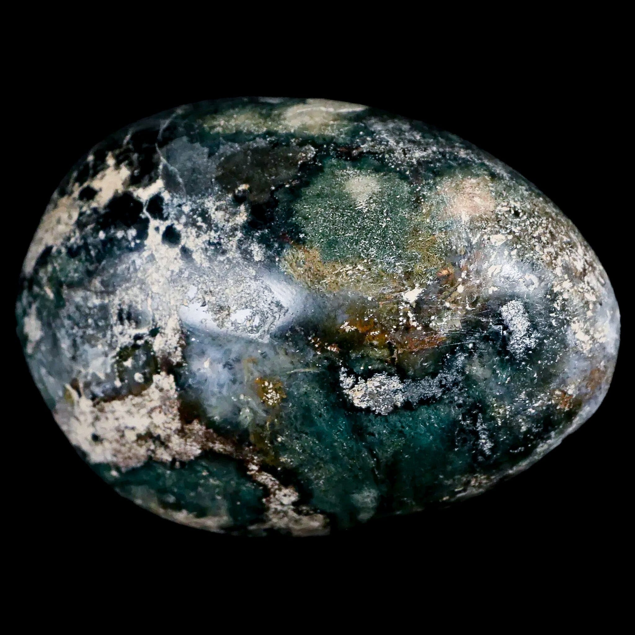 2.9" Natural Polished Ocean Jasper Crystal Palm Stone Location Madagascar - Fossil Age Minerals