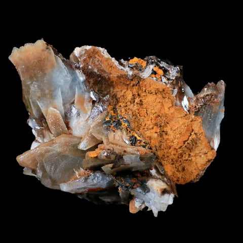 3" Ice Blue Barite Blades Crystal Mineral Specimen Mabladen Morocco - Fossil Age Minerals