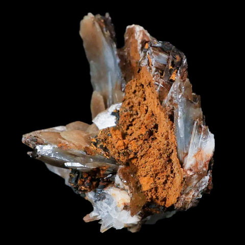 3" Ice Blue Barite Blades Crystal Mineral Specimen Mabladen Morocco - Fossil Age Minerals