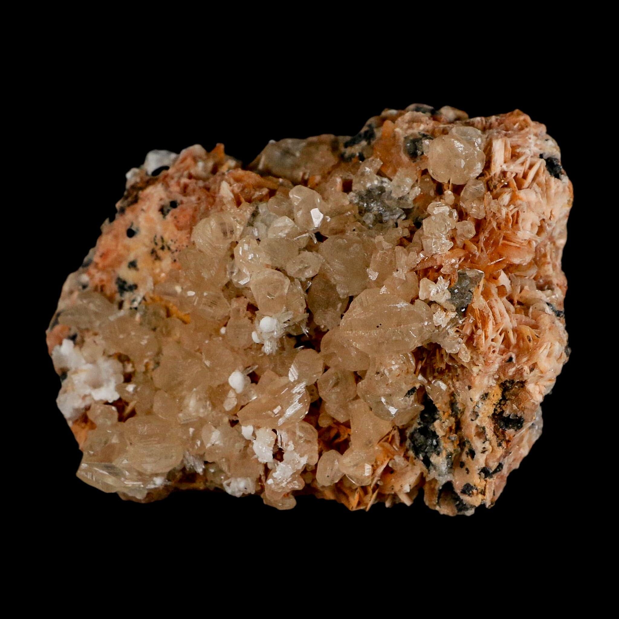 2.8" Sparkly Orange Barite Blades, Cerussite Crystals, Galena Crystal Mineral Morocco - Fossil Age Minerals