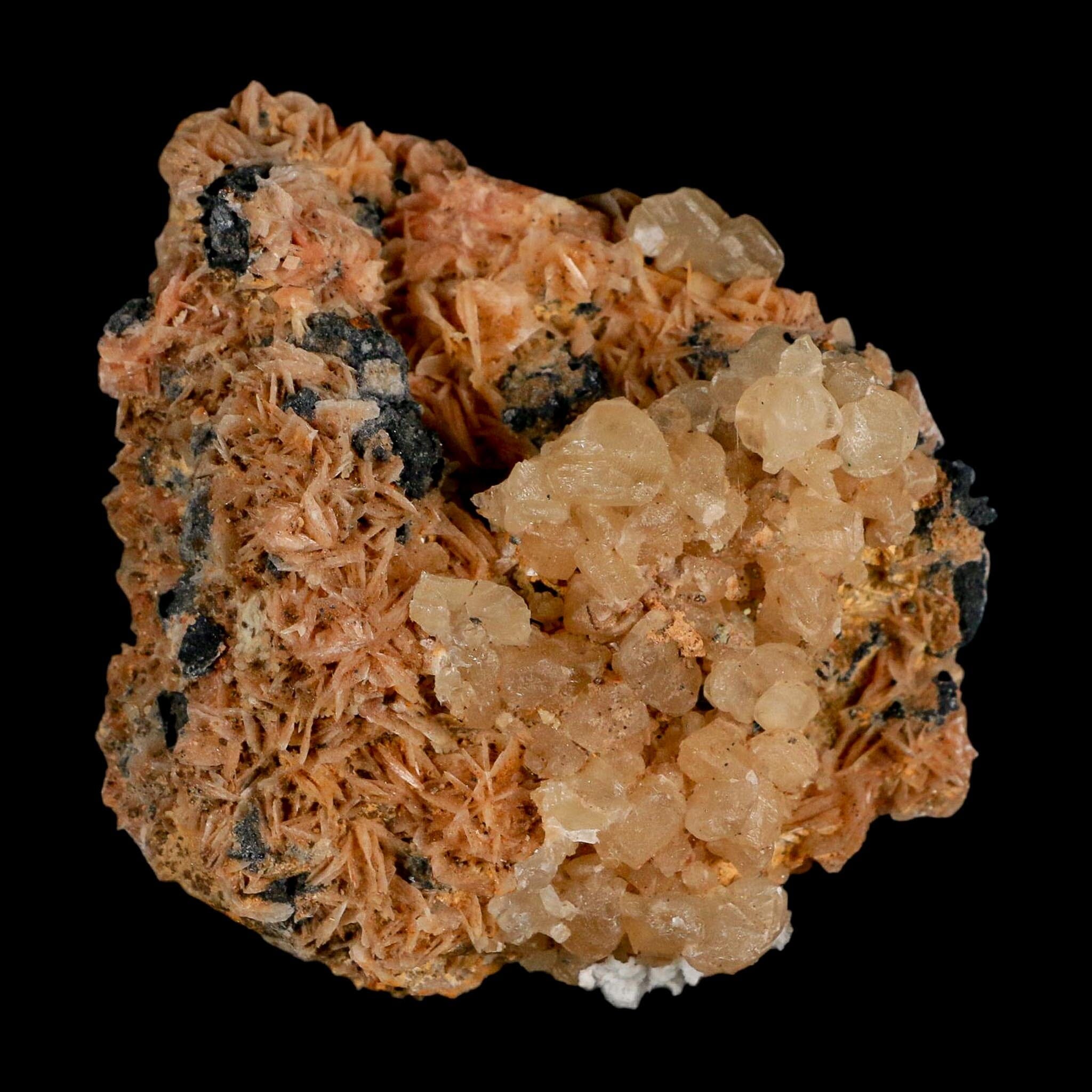 3.3" Sparkly Orange Barite Blades, Cerussite Crystals, Galena Crystal Mineral Morocco - Fossil Age Minerals
