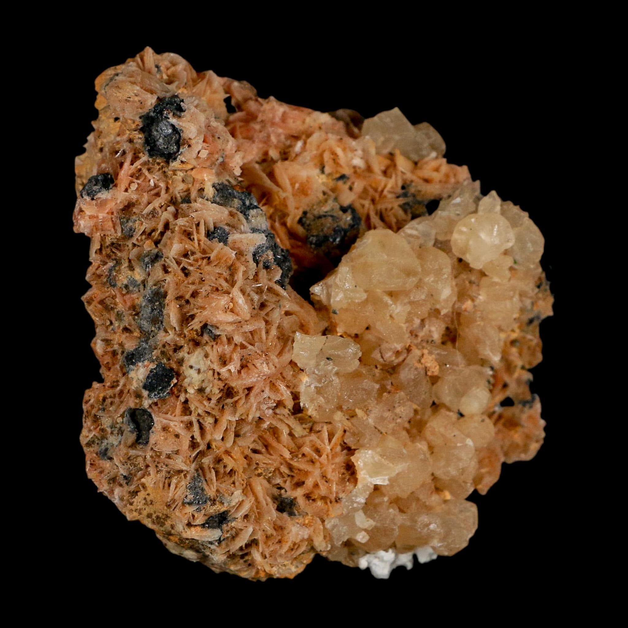 3.3" Sparkly Orange Barite Blades, Cerussite Crystals, Galena Crystal Mineral Morocco - Fossil Age Minerals