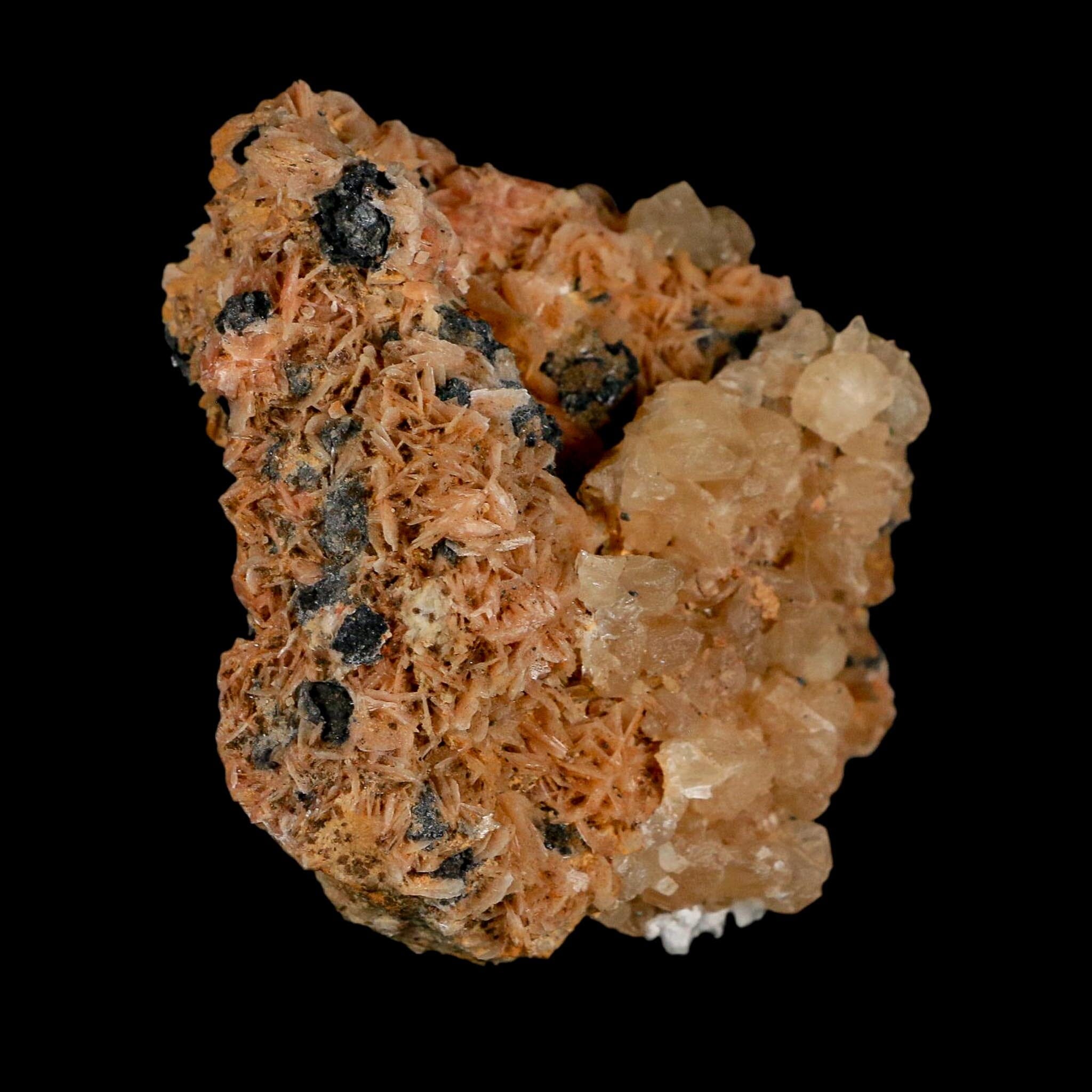 3.3" Sparkly Orange Barite Blades, Cerussite Crystals, Galena Crystal Mineral Morocco - Fossil Age Minerals