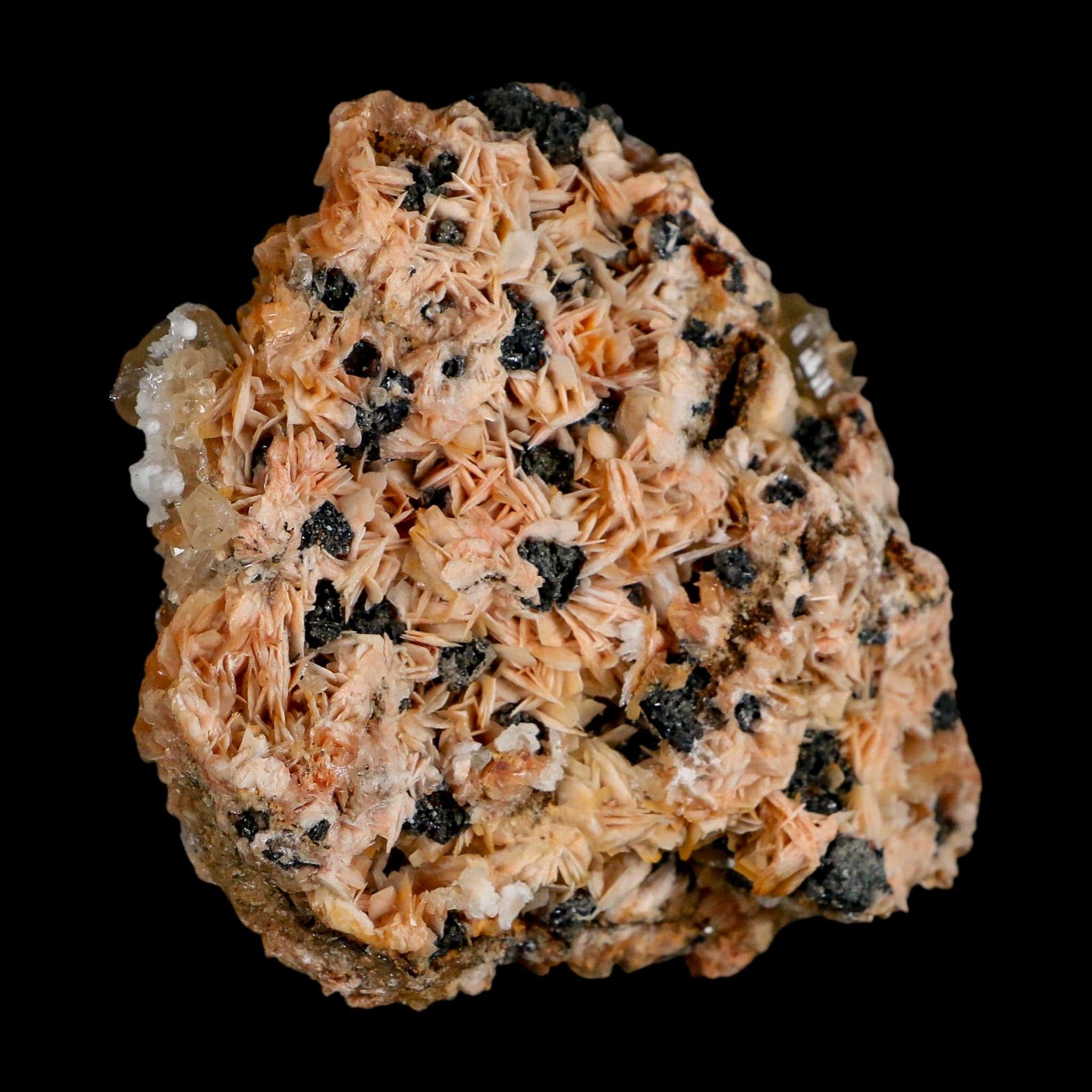 3.3" Sparkly Orange Barite Blades, Cerussite Crystals, Galena Crystal Mineral Morocco - Fossil Age Minerals