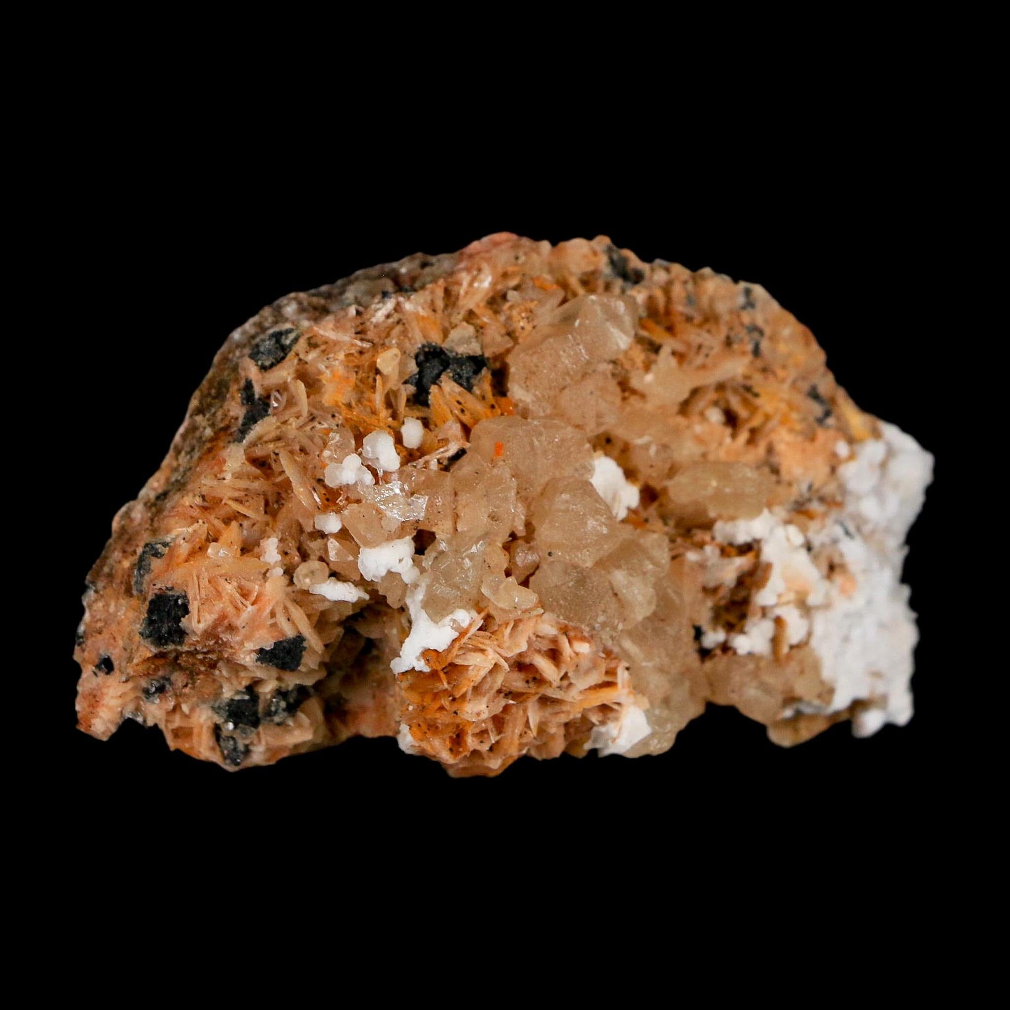 2.8" Sparkly Orange Barite Blades, Cerussite Crystals, Galena Crystal Mineral Morocco - Fossil Age Minerals