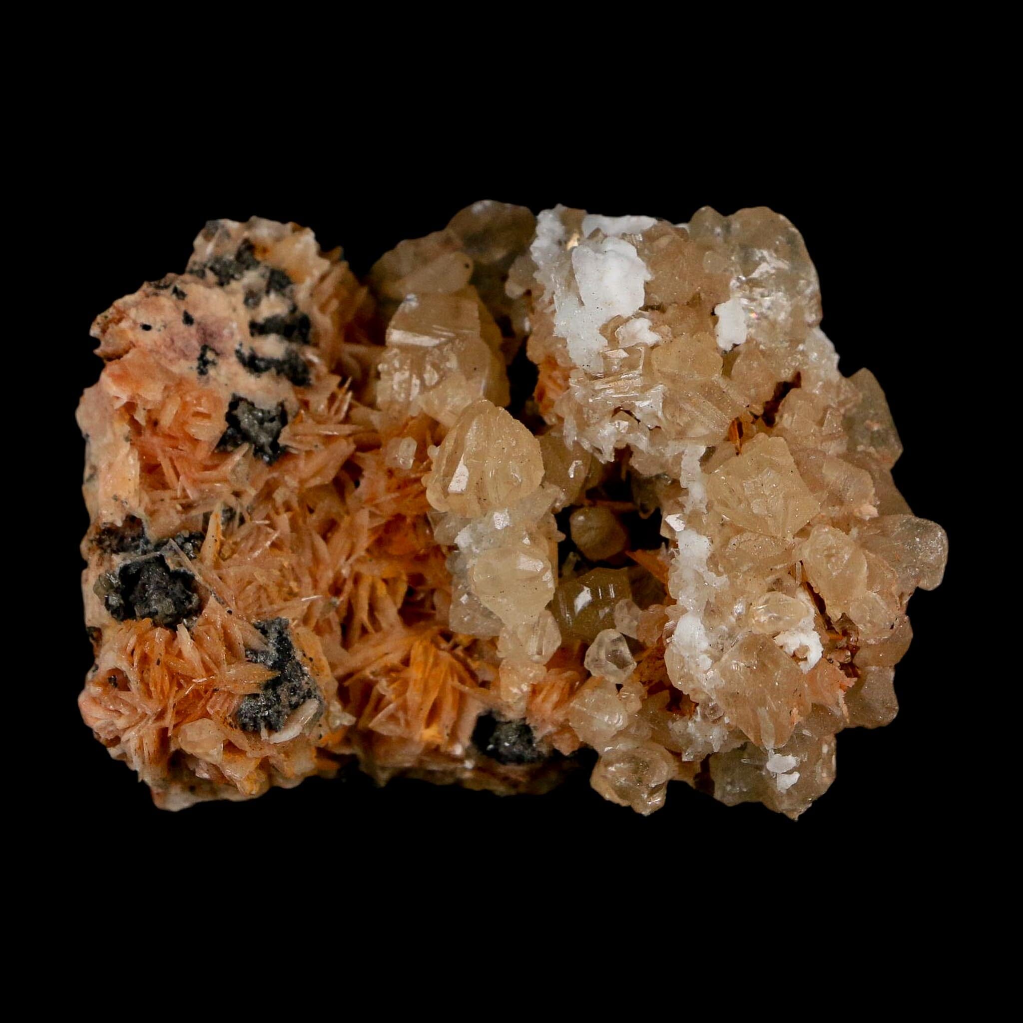 2.2" Sparkly Orange Barite Blades, Cerussite Crystals, Galena Crystal Mineral Morocco - Fossil Age Minerals