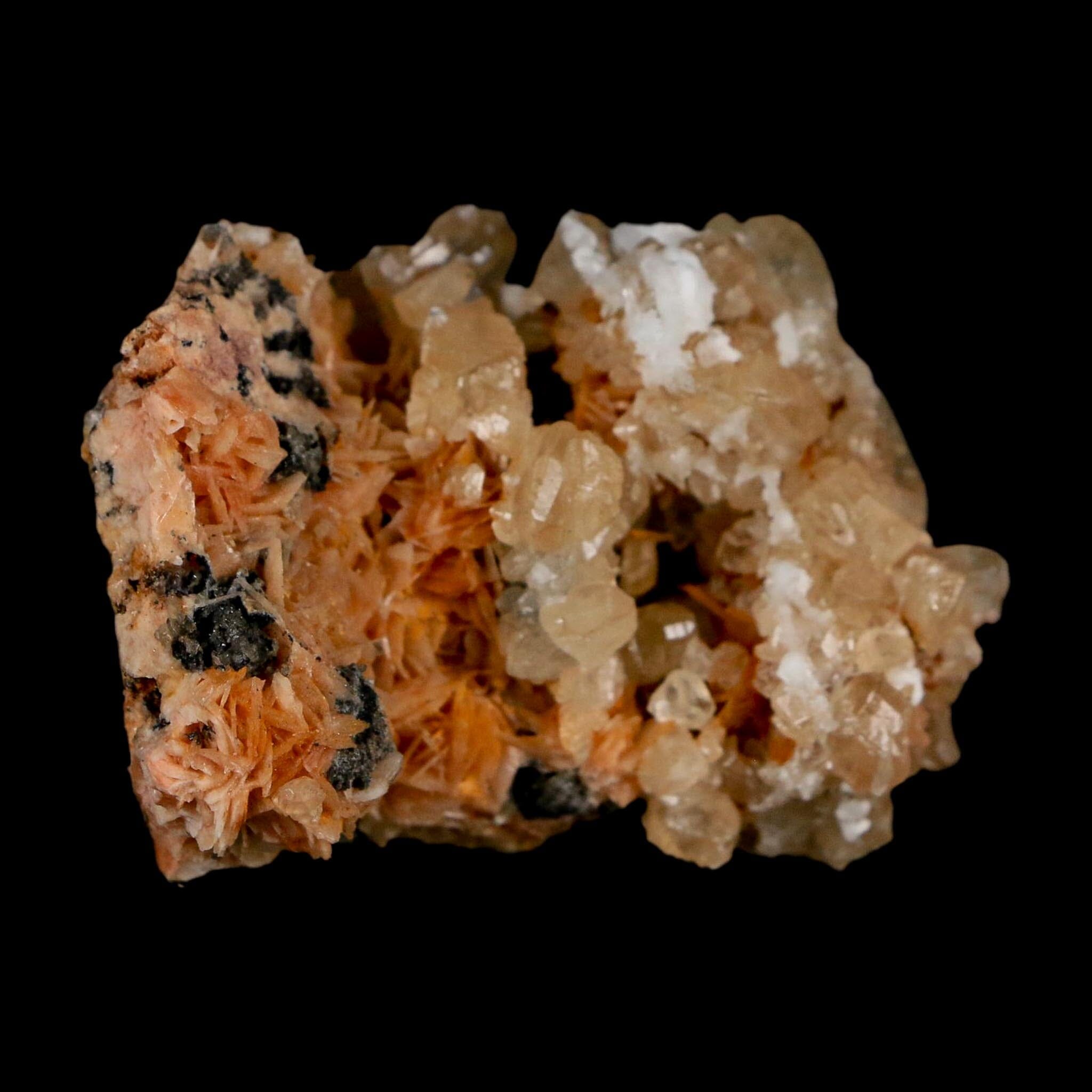 2.2" Sparkly Orange Barite Blades, Cerussite Crystals, Galena Crystal Mineral Morocco - Fossil Age Minerals