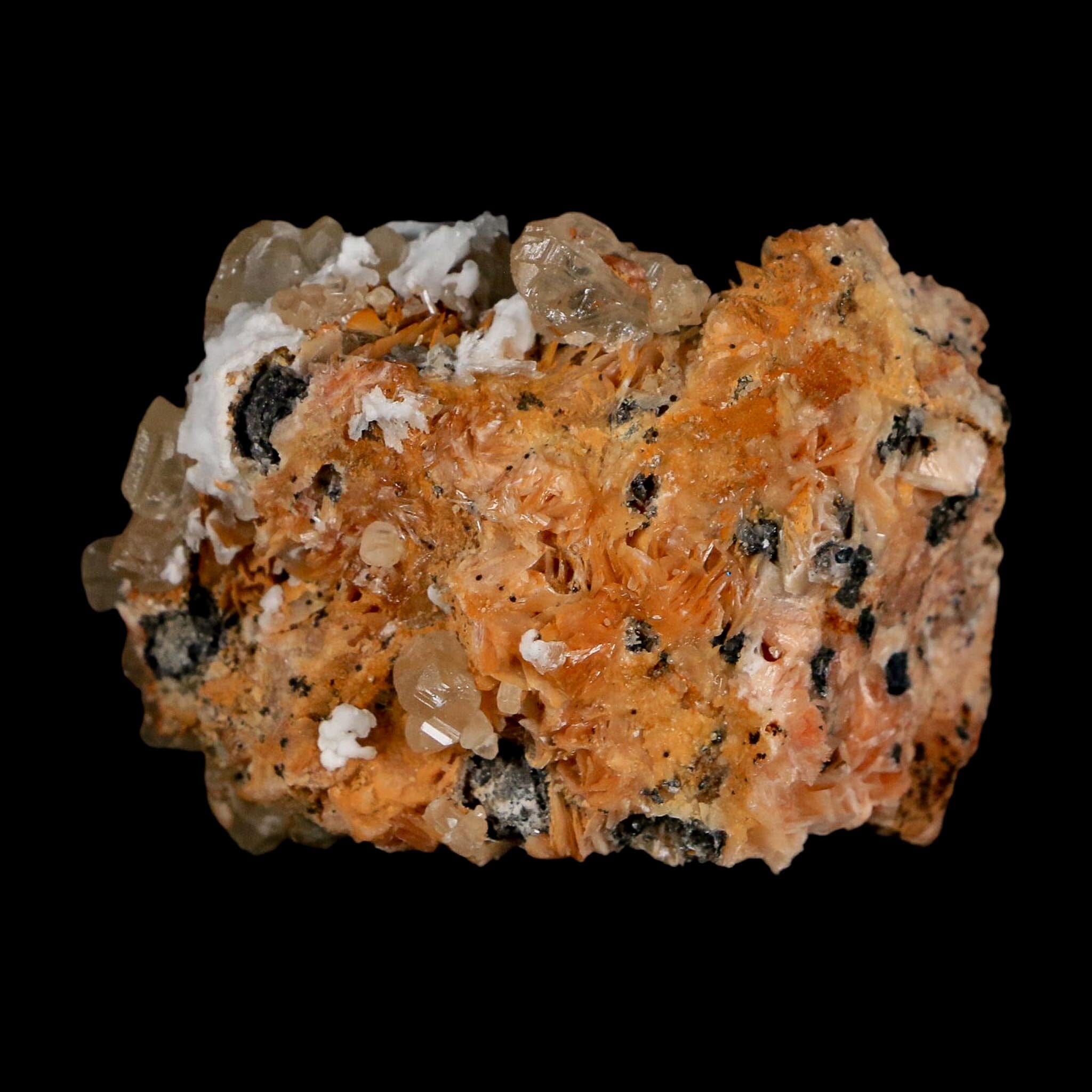2.2" Sparkly Orange Barite Blades, Cerussite Crystals, Galena Crystal Mineral Morocco - Fossil Age Minerals