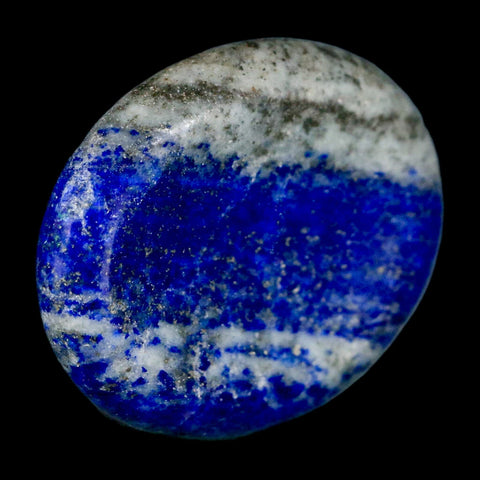 1.9" Natural Blue Lapis Lazuli Worry Palm Stone Pyrite Crystal Calcite Mineral - Fossil Age Minerals