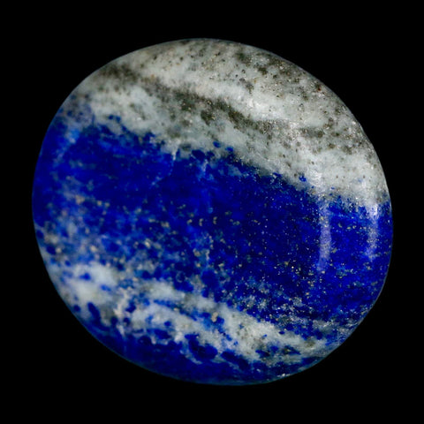 1.9" Natural Blue Lapis Lazuli Worry Palm Stone Pyrite Crystal Calcite Mineral - Fossil Age Minerals