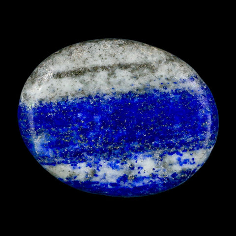 1.9" Natural Blue Lapis Lazuli Worry Palm Stone Pyrite Crystal Calcite Mineral - Fossil Age Minerals