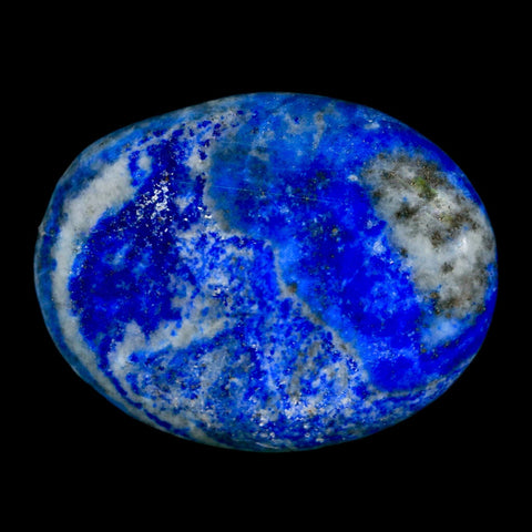 1.9" Natural Blue Lapis Lazuli Worry Palm Stone Pyrite Crystal Calcite Mineral - Fossil Age Minerals