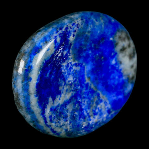 1.9" Natural Blue Lapis Lazuli Worry Palm Stone Pyrite Crystal Calcite Mineral - Fossil Age Minerals