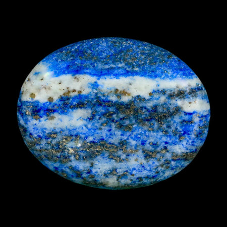 2" Natural Blue Lapis Lazuli Worry Palm Stone Pyrite Crystal Calcite Mineral