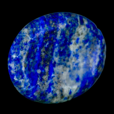 2" Natural Blue Lapis Lazuli Worry Palm Stone Pyrite Crystal Calcite Mineral - Fossil Age Minerals