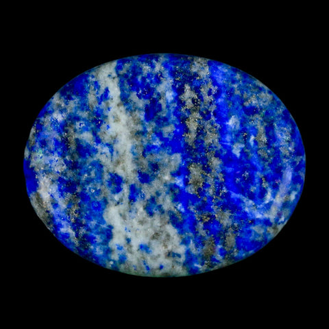 2" Natural Blue Lapis Lazuli Worry Palm Stone Pyrite Crystal Calcite Mineral - Fossil Age Minerals