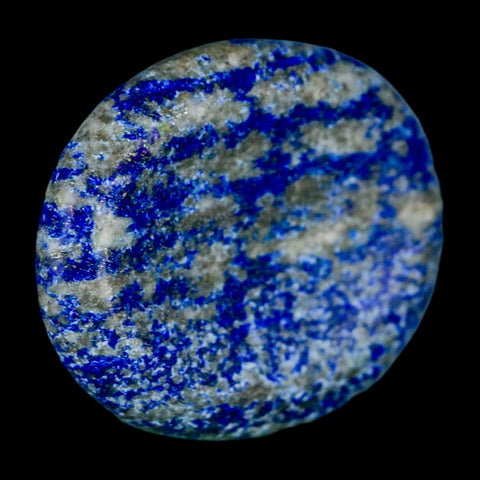 2" Natural Blue Lapis Lazuli Worry Palm Stone Pyrite Crystal Calcite Mineral - Fossil Age Minerals