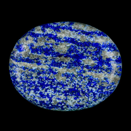 2" Natural Blue Lapis Lazuli Worry Palm Stone Pyrite Crystal Calcite Mineral