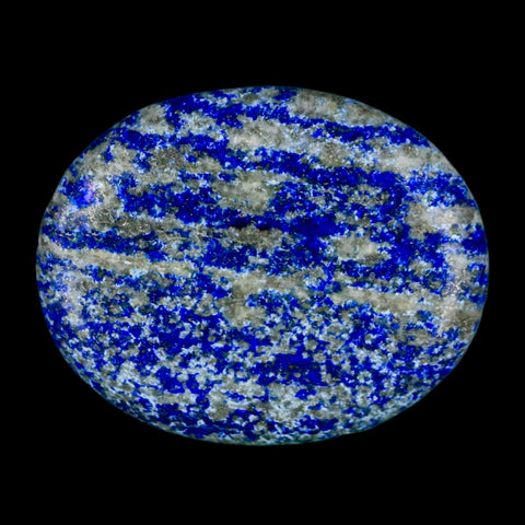 2" Natural Blue Lapis Lazuli Worry Palm Stone Pyrite Crystal Calcite Mineral - Fossil Age Minerals