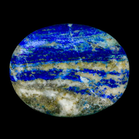 2" Natural Blue Lapis Lazuli Worry Palm Stone Pyrite Crystal Calcite Mineral