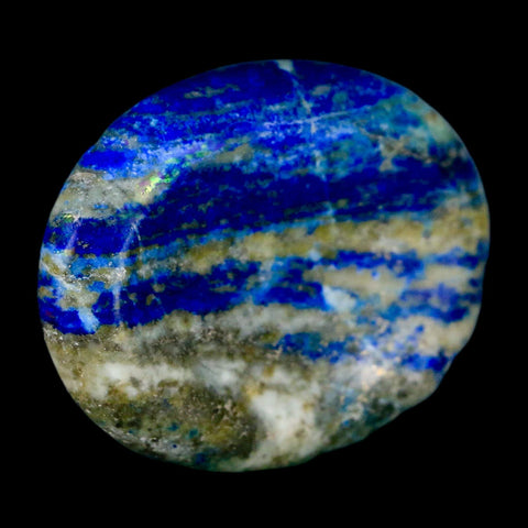 2" Natural Blue Lapis Lazuli Worry Palm Stone Pyrite Crystal Calcite Mineral - Fossil Age Minerals