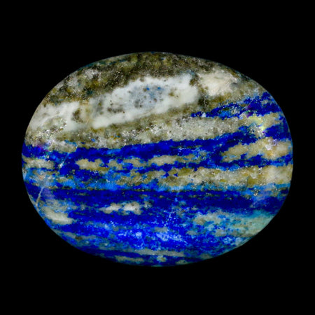 2" Natural Blue Lapis Lazuli Worry Palm Stone Pyrite Crystal Calcite Mineral