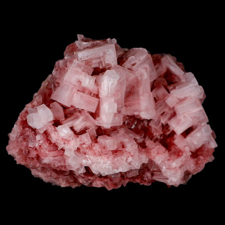 4.1" Quality Deep Pink Halite Salt Crystals Cluster Mineral Trona, CA Searles Lake