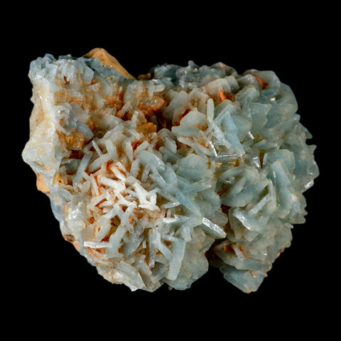 4.9" Ice Blue Tabular Barite Blades Crystal Mineral Specimen Meknes-Tafilalet Morocco - Fossil Age Minerals