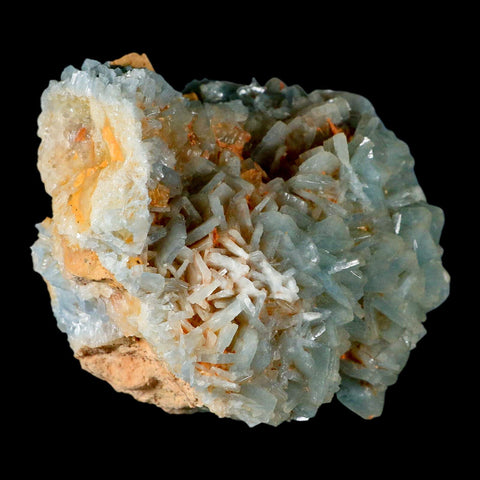 4.9" Ice Blue Tabular Barite Blades Crystal Mineral Specimen Meknes-Tafilalet Morocco - Fossil Age Minerals