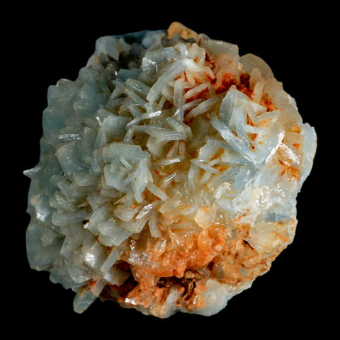 4.9" Ice Blue Tabular Barite Blades Crystal Mineral Specimen Meknes-Tafilalet Morocco - Fossil Age Minerals