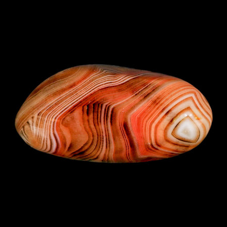 2.2" Natural Polished Red Silk Banded Agate Chalcedony Mineral Specimen