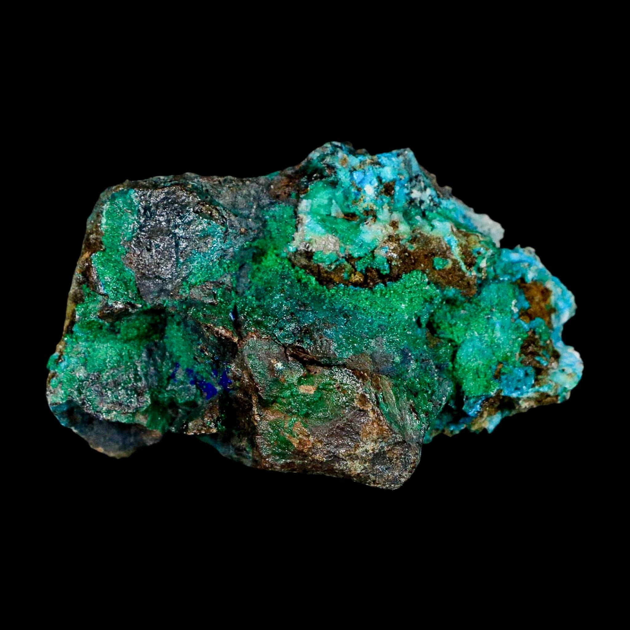2.4" Chrysocolla And Malachite Crystal Mineral Specimen On Matrix From Peru - Fossil Age Minerals