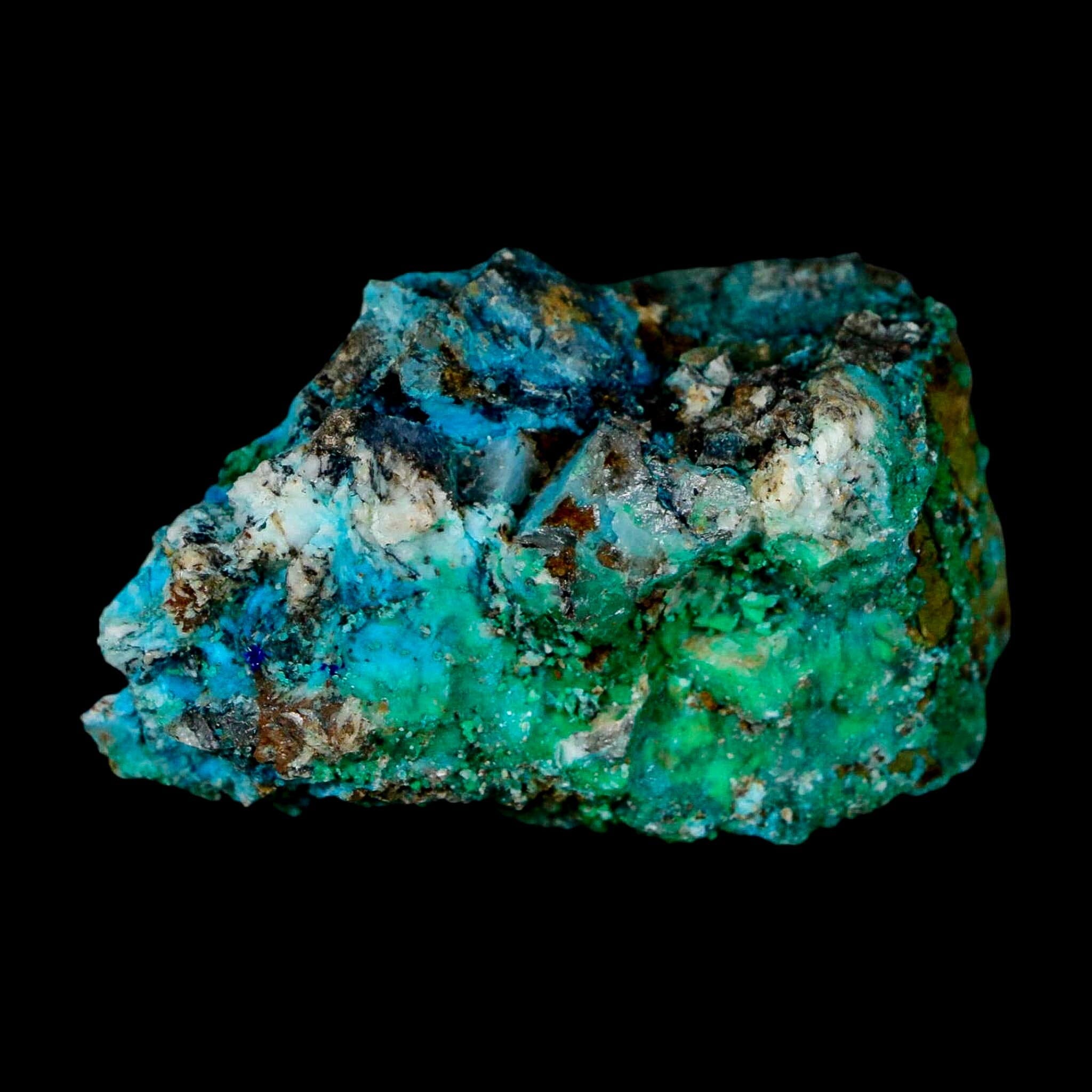 2.4" Chrysocolla And Malachite Crystal Mineral Specimen On Matrix From Peru - Fossil Age Minerals