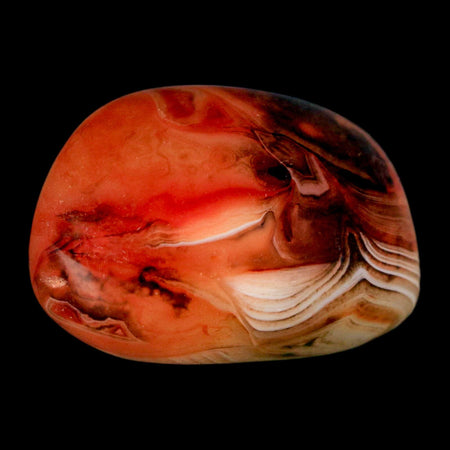 1.9" Natural Polished Red Silk Banded Agate Chalcedony Mineral Specimen