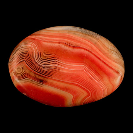 2.3" Natural Polished Red Silk Banded Agate Chalcedony Mineral Specimen