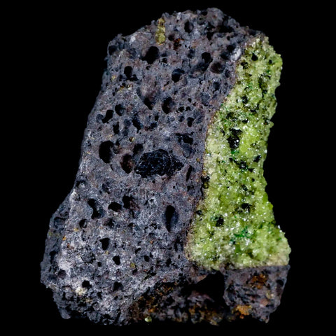 3.4" Emerald Peridot Crystals, Chrome Diopside And Spinel On Volcanic Rock Gila, AZ - Fossil Age Minerals