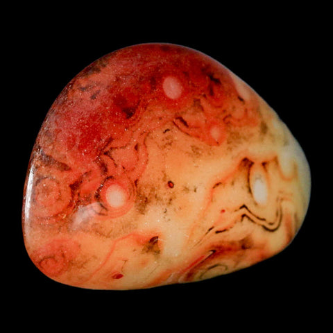 2.4" Natural Polished Red Silk Banded Agate Chalcedony Mineral Specimen - Fossil Age Minerals