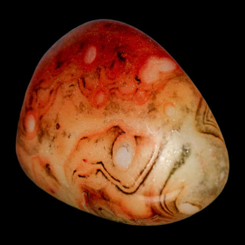 2.4" Natural Polished Red Silk Banded Agate Chalcedony Mineral Specimen - Fossil Age Minerals