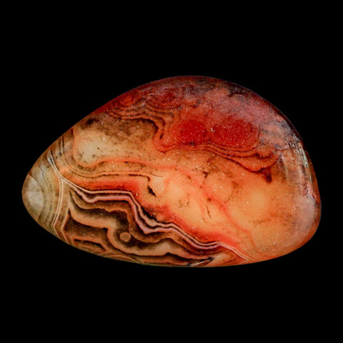 2.4" Natural Polished Red Silk Banded Agate Chalcedony Mineral Specimen - Fossil Age Minerals