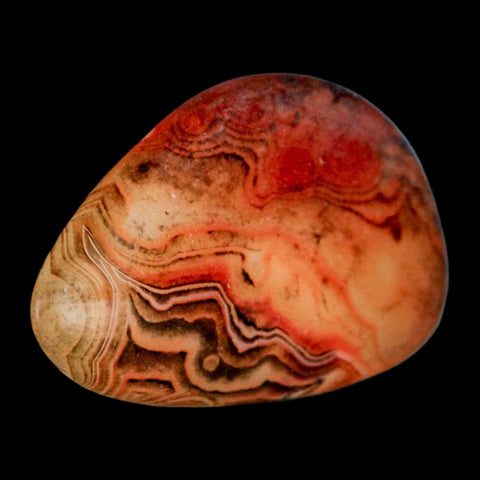 2.4" Natural Polished Red Silk Banded Agate Chalcedony Mineral Specimen - Fossil Age Minerals