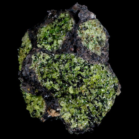 3.3" Emerald Peridot Crystals, Chrome Diopside And Spinel On Volcanic Rock Gila, AZ - Fossil Age Minerals
