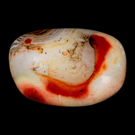 2.2" Natural Polished Red Silk Banded Agate Chalcedony Mineral Specimen