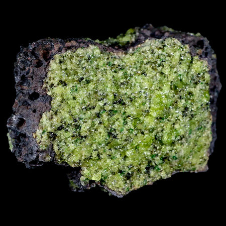 XL 4.3" Emerald Peridot Crystals, Chrome Diopside And Spinel On Volcanic Rock Gila, AZ