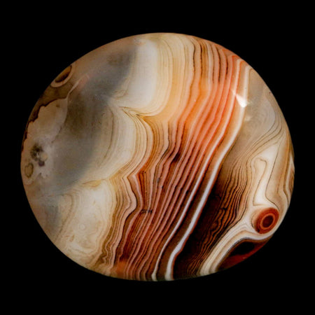 1.9" Natural Polished Red Silk Banded Agate Chalcedony Mineral Specimen
